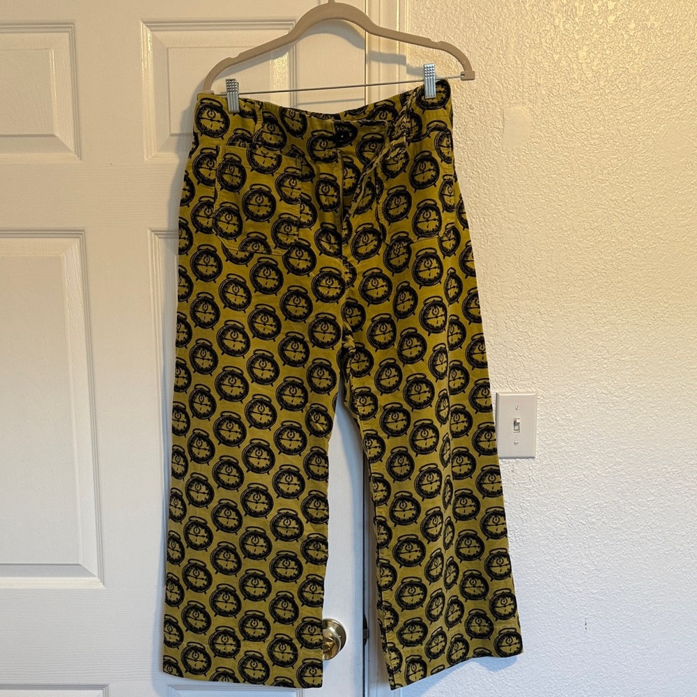 Maeve Yellow and Black Patterned Pants